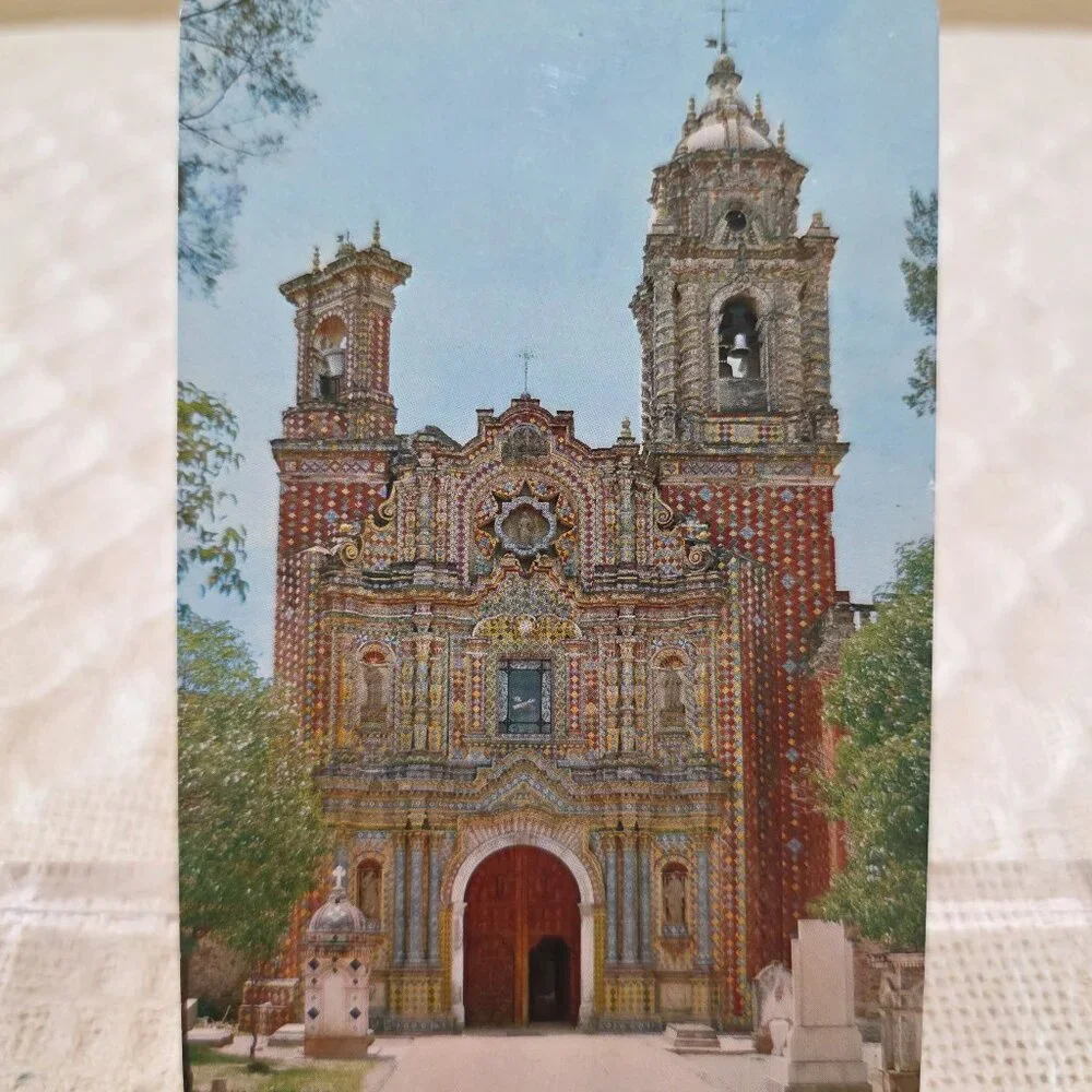 Vintage 1970s San Francisco Acatepec Church Mexico AMMEX Vistacolor Postcard UNP